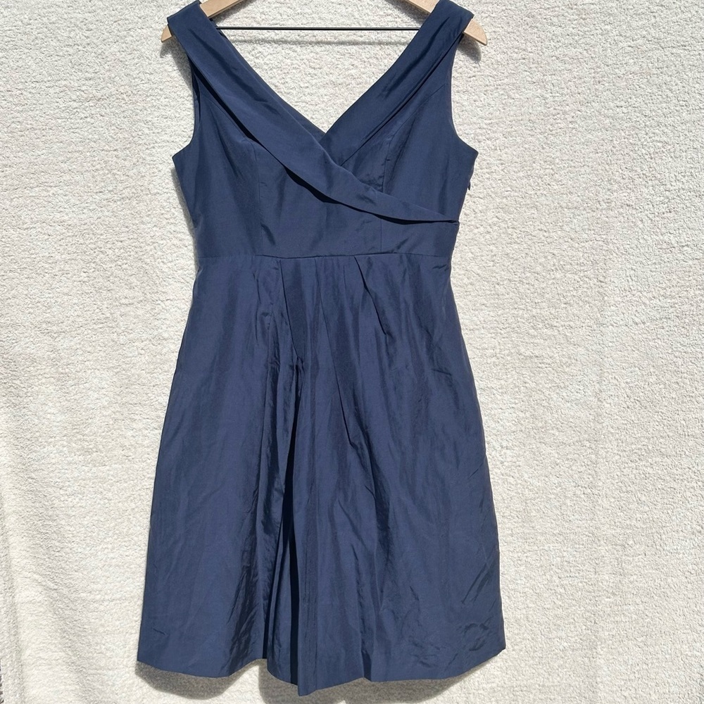 BHLDN (sold on) 1950s Inspired Blue Silk Blend Fit & Flare Dress Pleated Size 8